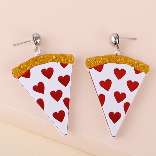 

Pizza Heart Drop Earrings, Multicolor