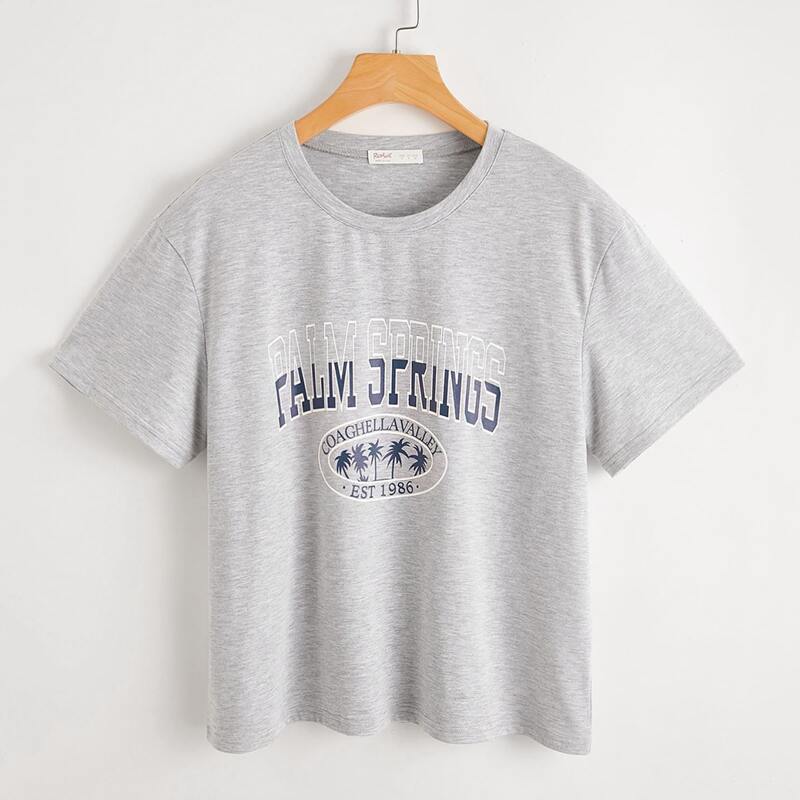

Letter Tropical Graphic Tee, Light grey