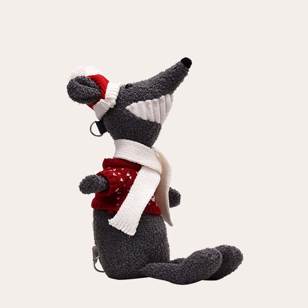 

Cartoon Design Fluffy Crossbody Bag, Grey