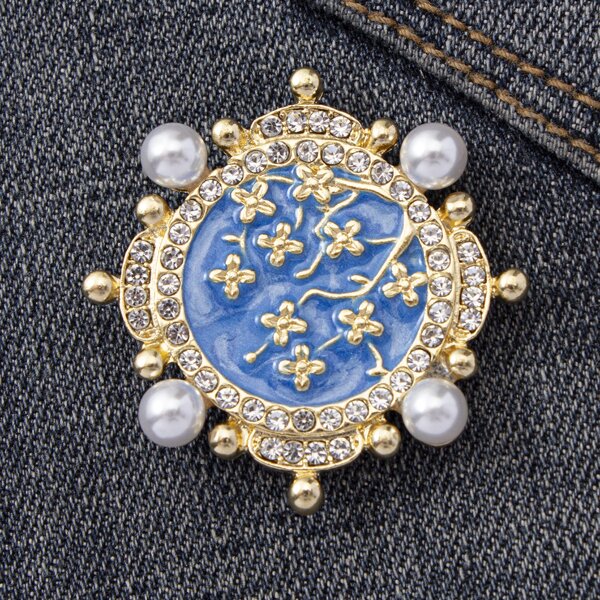 

Faux Pearl & Rhinestone Decor Brooch, Multicolor