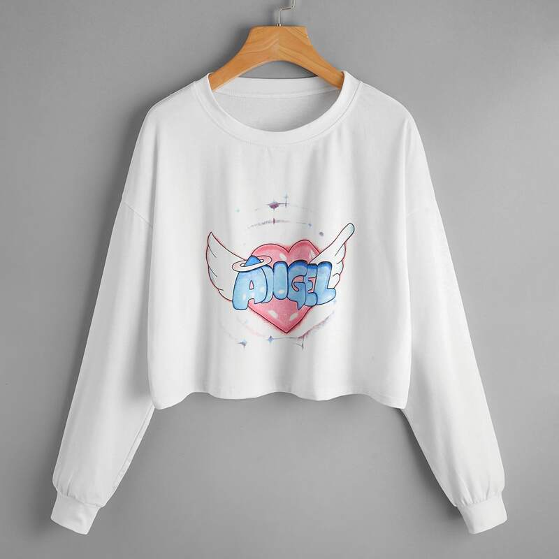 

Letter Graphic Drop Shoulder Tee, White