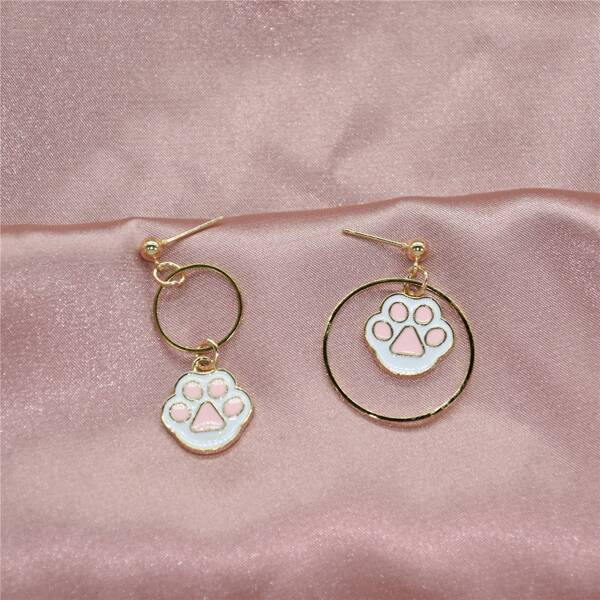 

Cartoon Mismatched Earrings, Pink