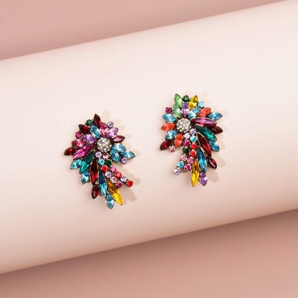 

Rhinestone Stud Earrings, Multicolor
