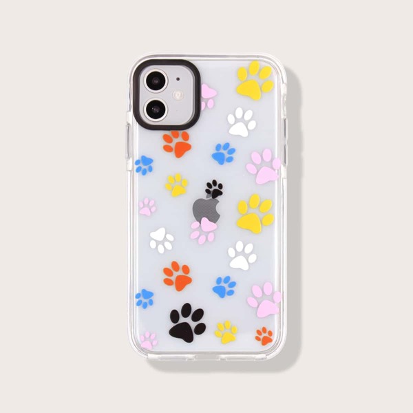 

Прозрачный чехол для iPhone с принтом, Многоцветный