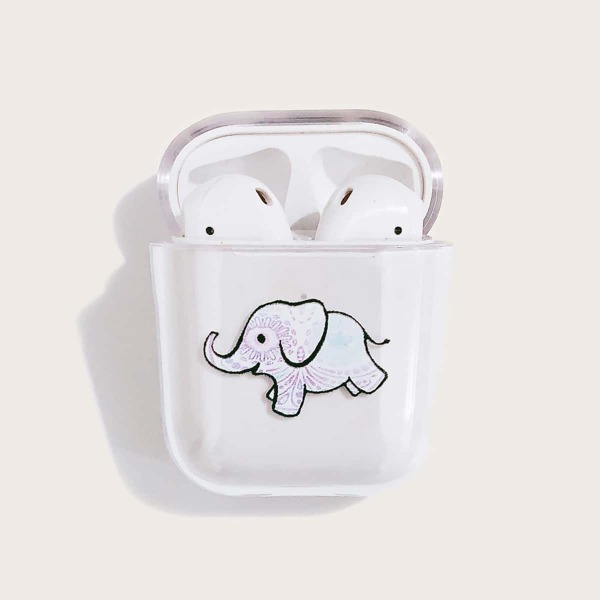 

Elephant Print Transparent AirPods Case, Clear