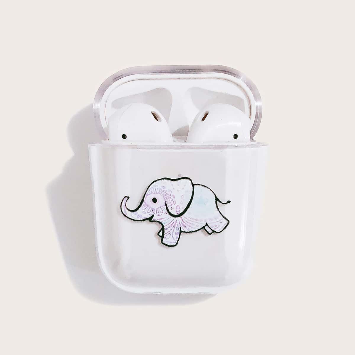 

Elephant Print Transparent AirPods Case, Clear