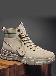 Men's Fashionable Casual All-match Boots - Khaki - View 1