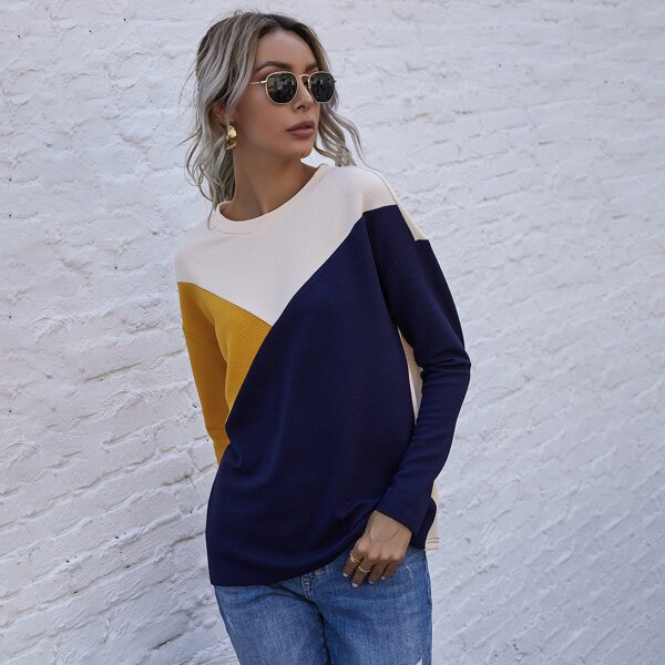 

Drop Shoulder Colorblock Tee, Multicolor