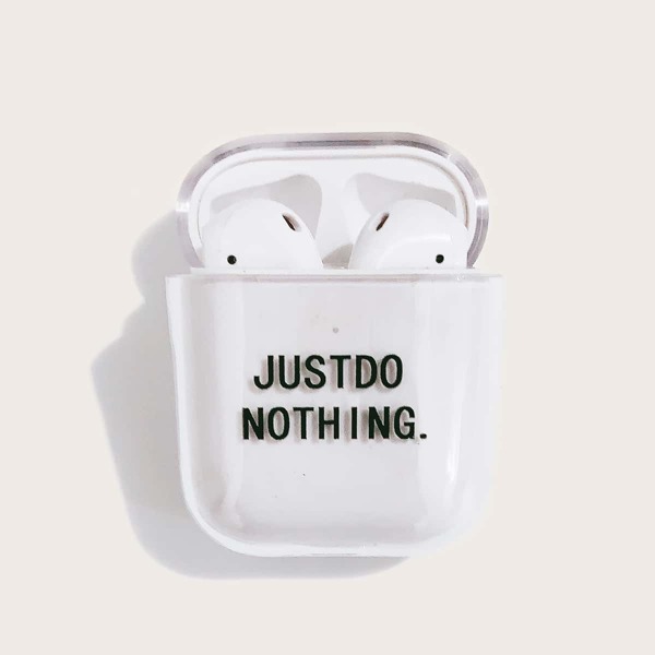

Letter Graphic Transparent AirPods Case, Clear