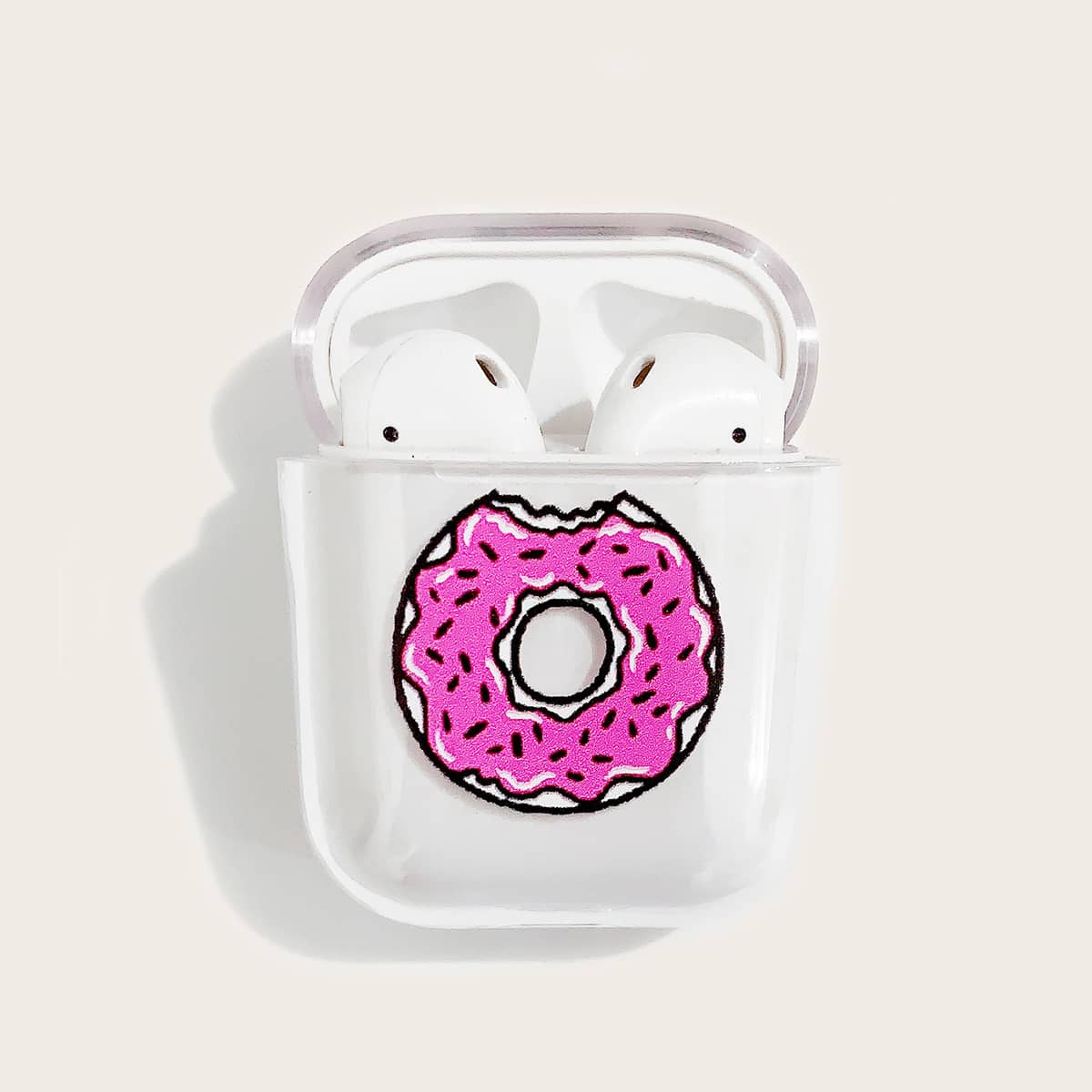 

Donut Print Transparent AirPods Case, Clear
