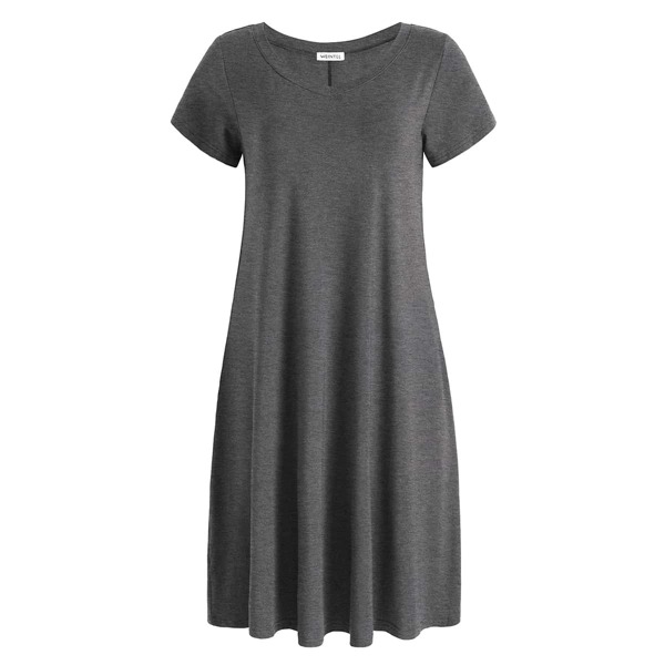

V Neck Slant Pocket Dress, Dark grey