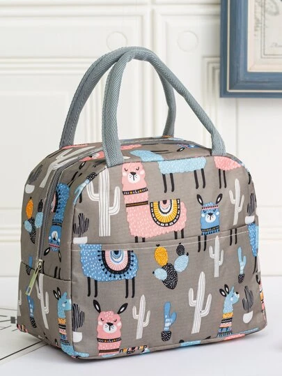 Bolso de almuerzo con estampado de alpaca - Top-100 productos con SHEIN