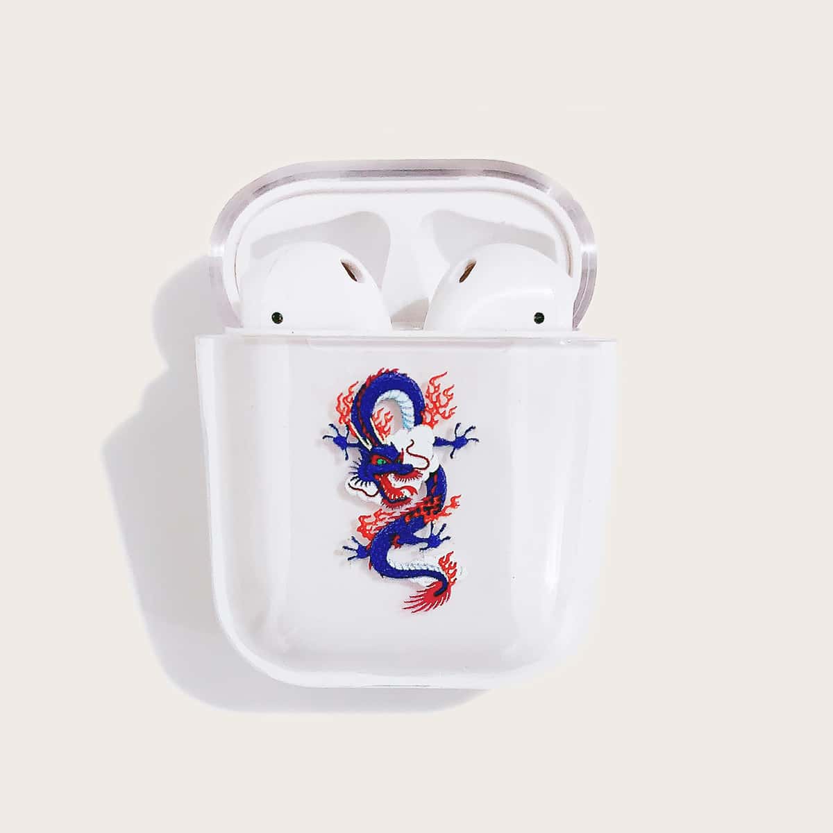 

Chinese Dragon Print Transparent AirPods Case, Clear