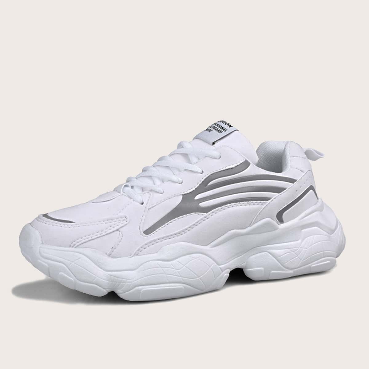 

Guys Lace-up Front Luminous Detail Chunky Sneakers, White