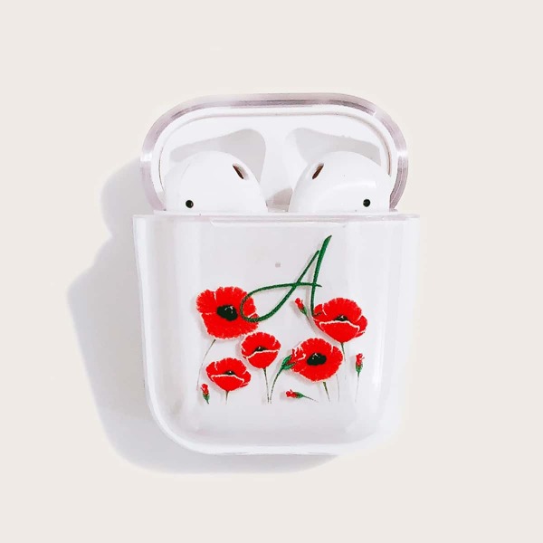 

Прозрачный чехол для AirPods с цветочным принтом