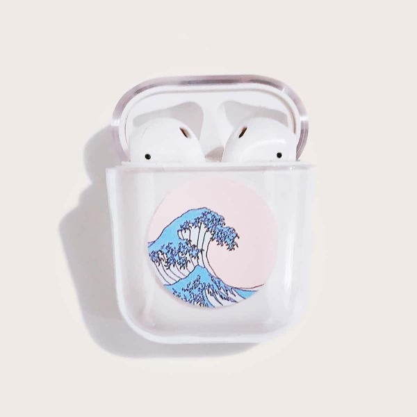 

The Great Wave off Kanagawa Print AirPods Case, Clear