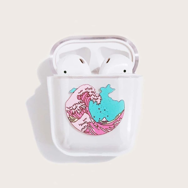 

Чехол для AirPods с принтом "Большая волна в Канагаве, Прозрачный