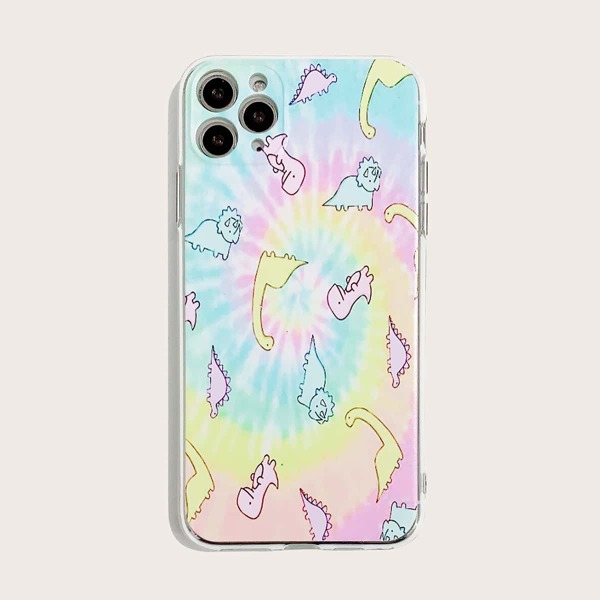 

Tie Dye & Dinosaur Print iPhone Case, Multicolor