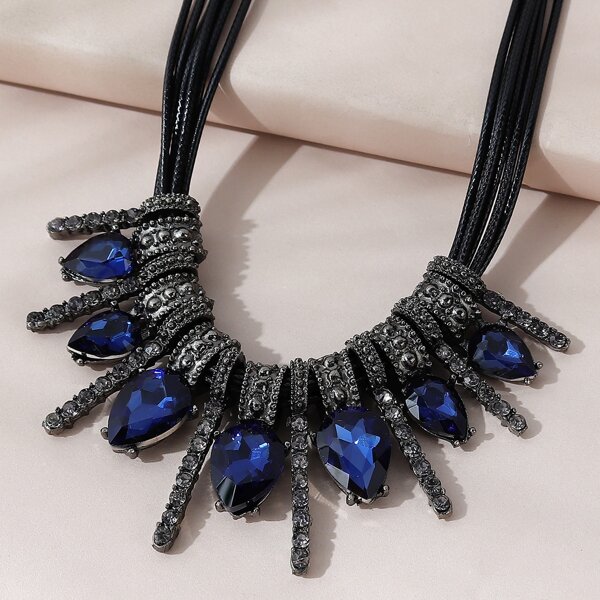 

Heart Charm Necklace, Black