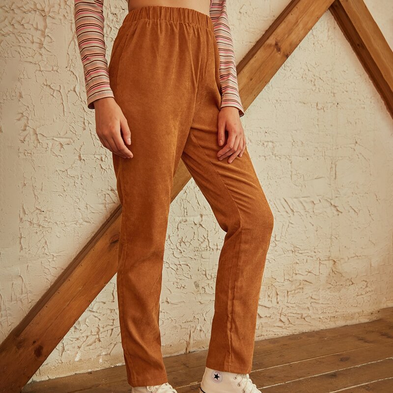 

Elastic Waist Carrot Pants, Camel