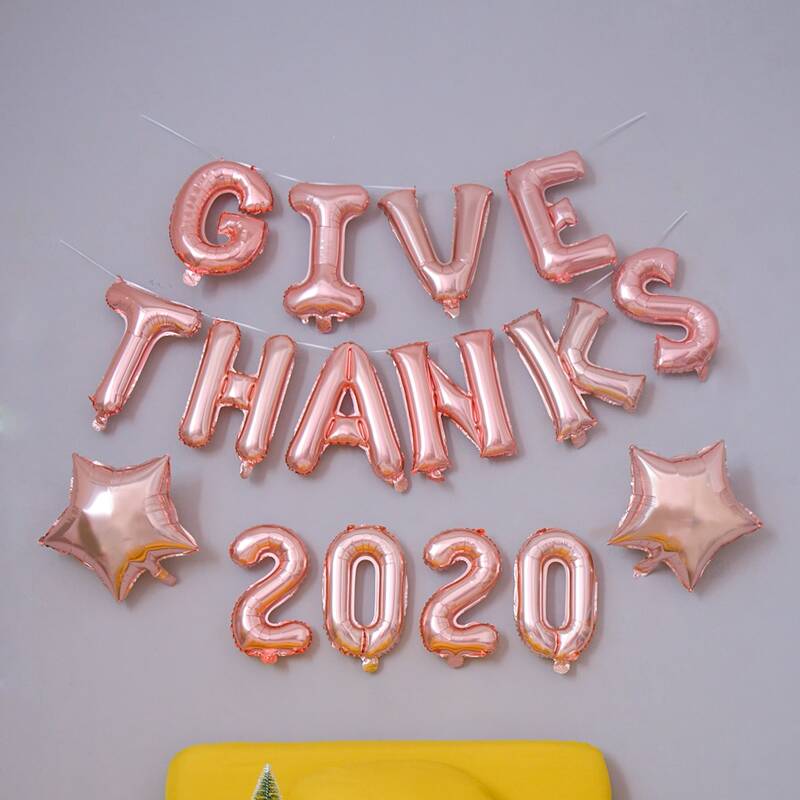 

7pcs Thanksgiving Decorative Balloon Set, Baby pink