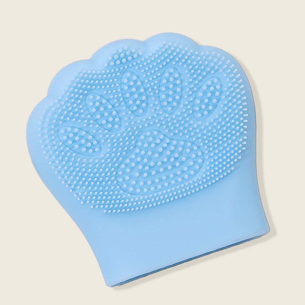 

1pc Cat Paw Shaped Cleansing Brush, Blue