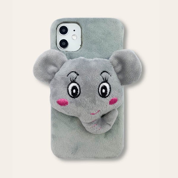 

Elephant Decor Fuzzy iPhone Case, Grey