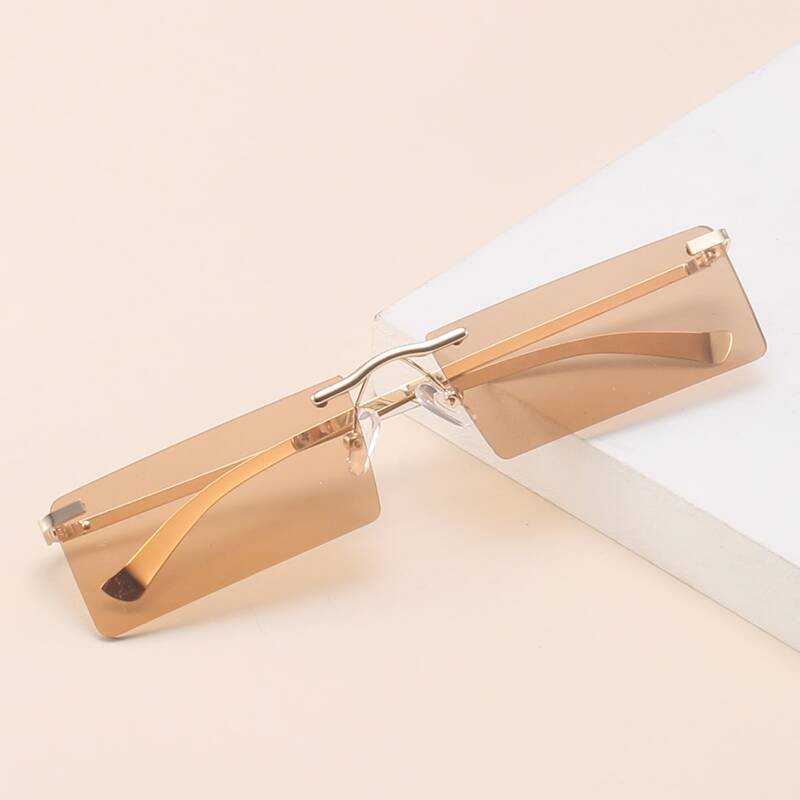 

Rimless Rectangle Frame Sunglasses