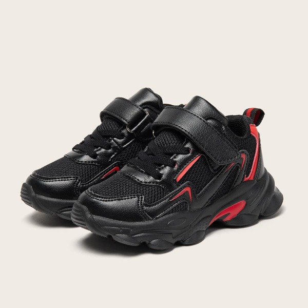 

Boys Two Tone Velcro Strap Chunky Sneakers, Black