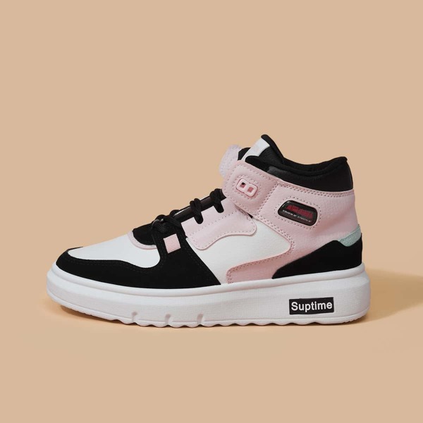 

Color Block Lace-up Front High Top Sneakers, Multicolor