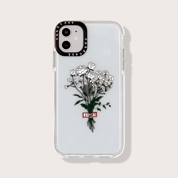 

Прозрачный чехол для iPhone с цветочным принтом