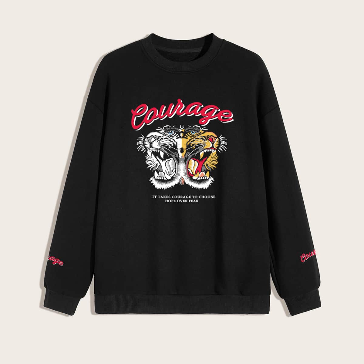 

Guys Letter Tiger Graphic Sweatshirt, Black