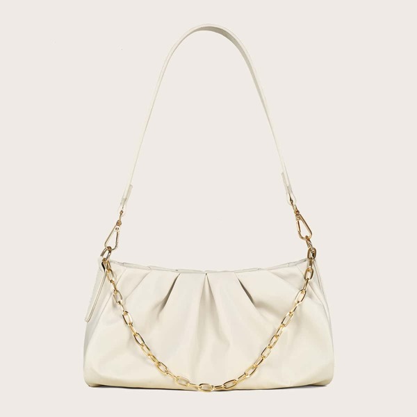 

Minimalist Ruched Bag, Beige