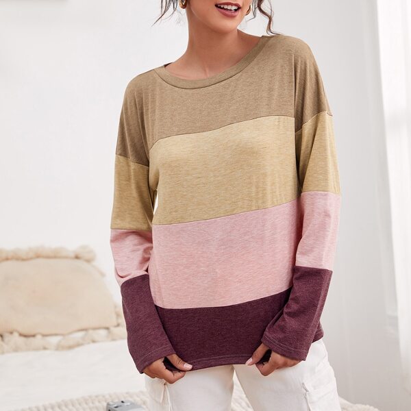 

Cut And Sew Drop Shoulder Tee, Multicolor