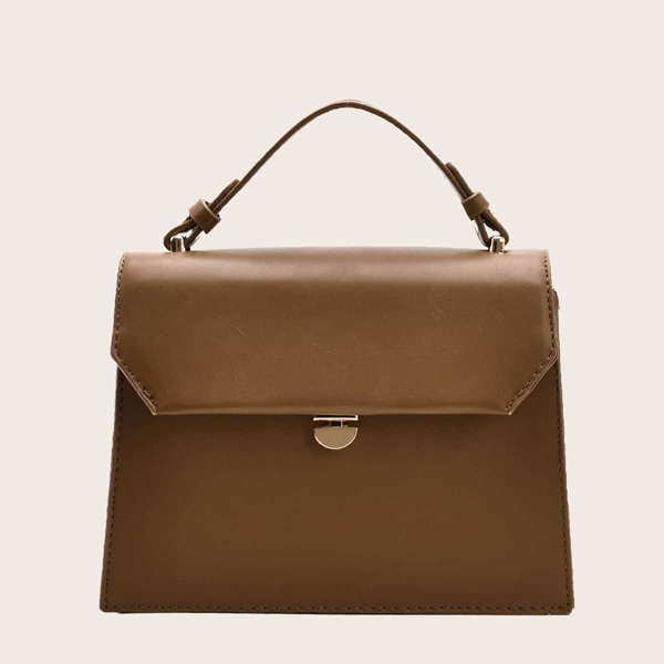 

Minimalist Flap Satchel Bag, Brown