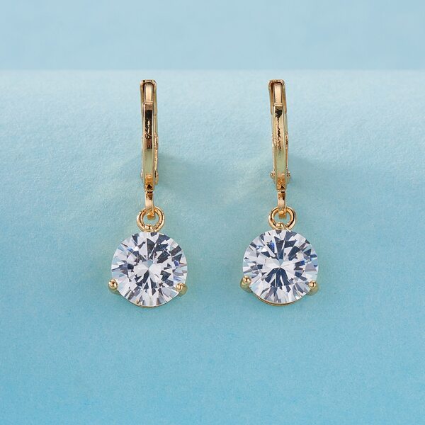 

Rhinestone Drop Earrings, Gold
