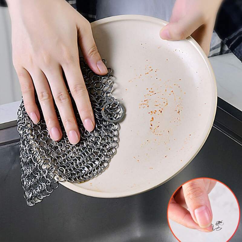 

Kitchen Stainless Steel Cleaning Brush, Silver