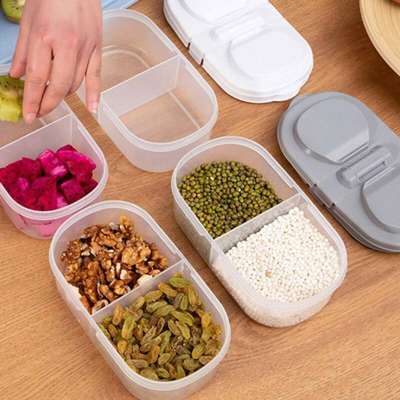 

1pc Random Double-grid Food Sealed Box, Multicolor