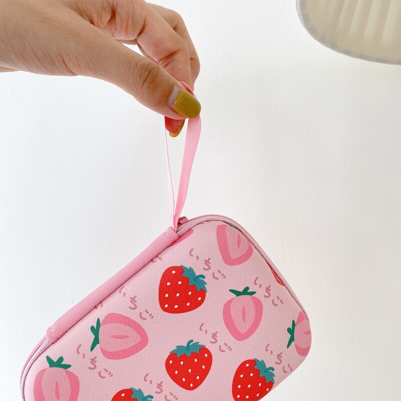 

Strawberry Pattern Portable Storage Bag, Pink