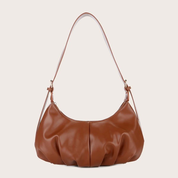 

Minimalist Ruched Bag, Brown