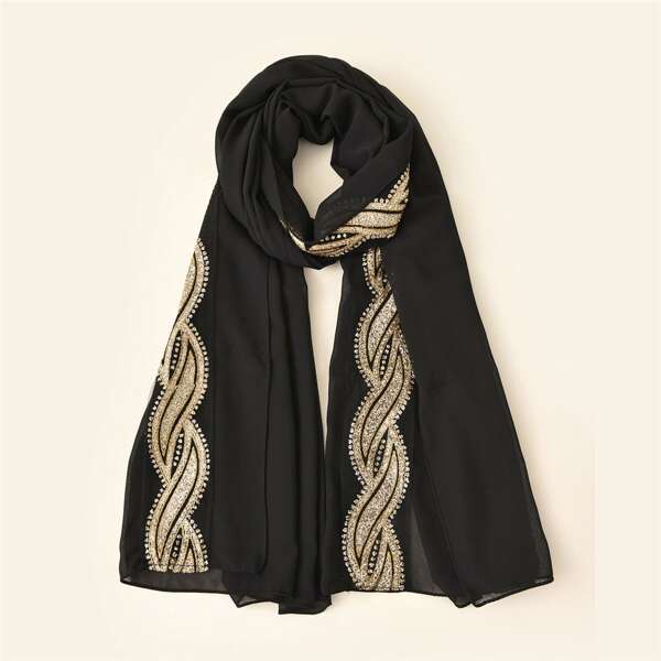 

Glitter Detail Scarf, Black