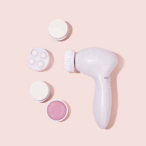 

5pcs Electrical Facial Cleansing Brush Set, Mauve purple