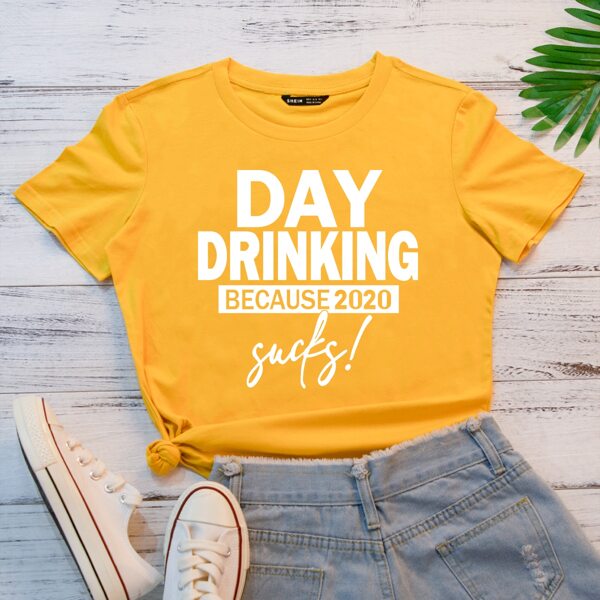 

Slogan Graphic Round Neck Tee, Yellow
