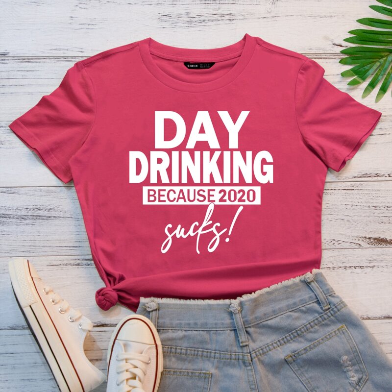 

Letter Graphic Round Neck Tee, Rose red