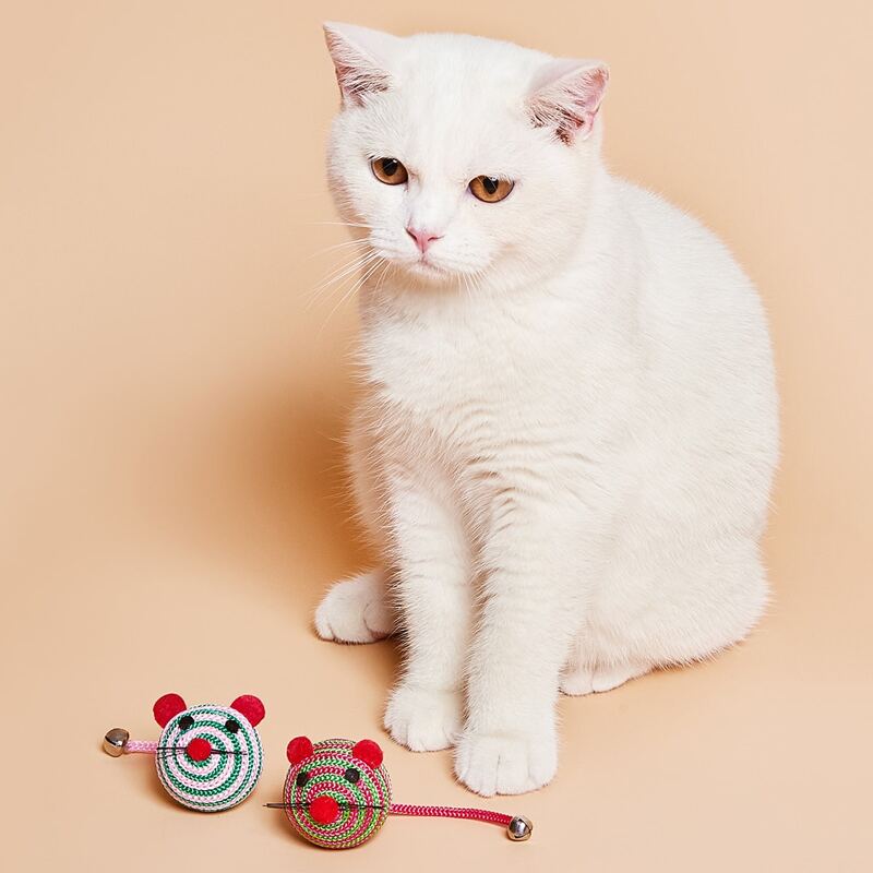 

2pcs Random Color Mouse Shaped Cat Toy, Multicolor