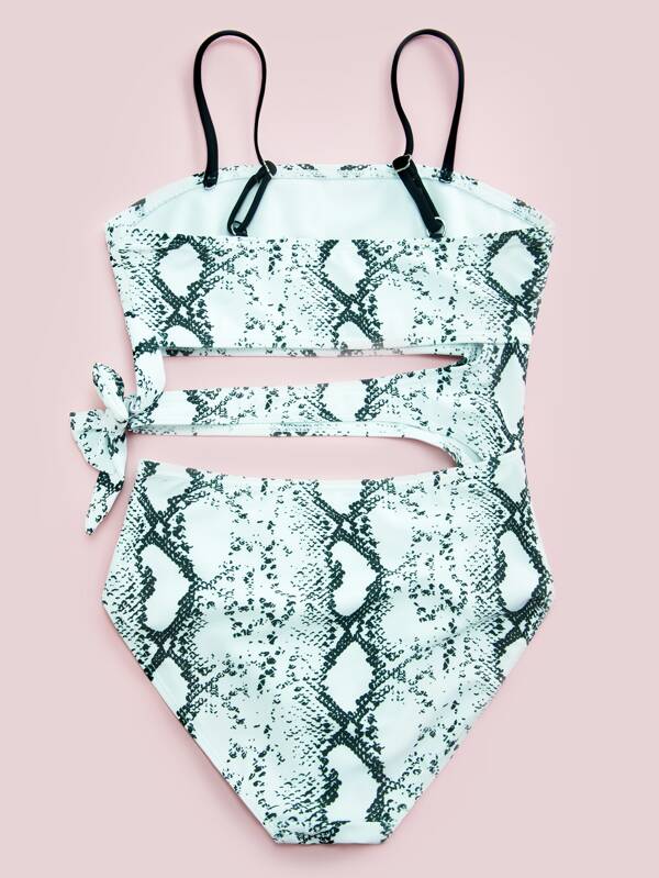 snakeskin cut out one piece