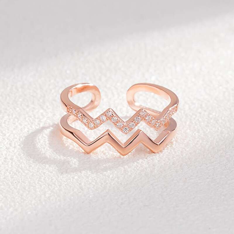 

1pc Cut-Out Geo Ring, Rose gold