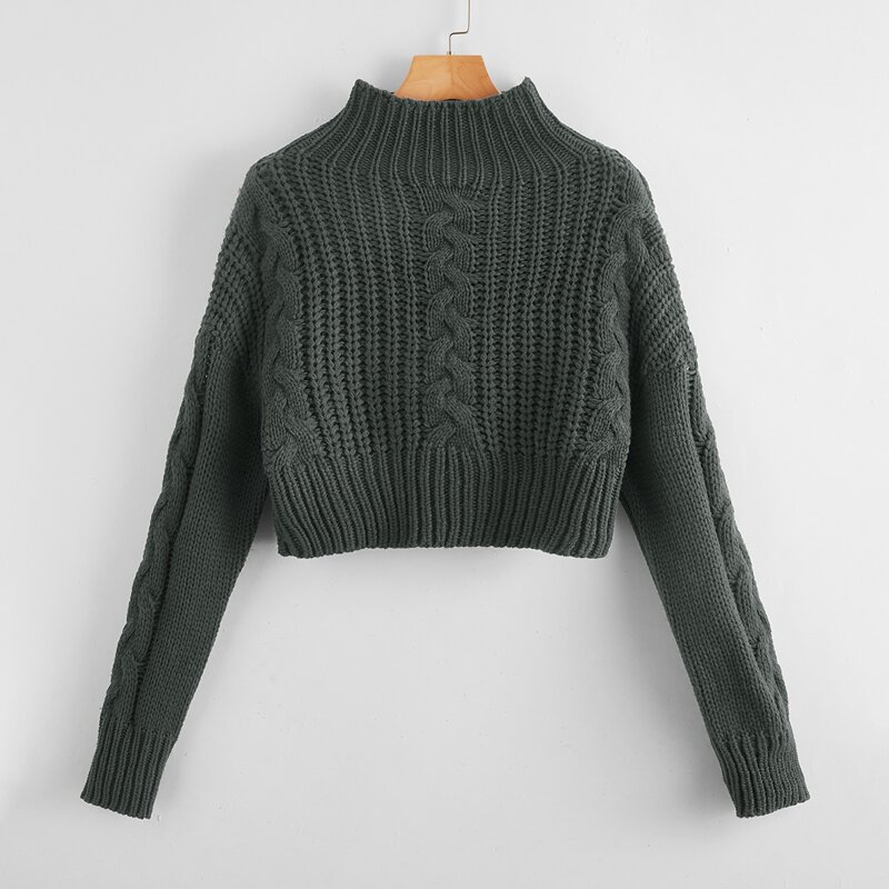 

Drop Shoulder Chunky Knit Sweater, Dark grey