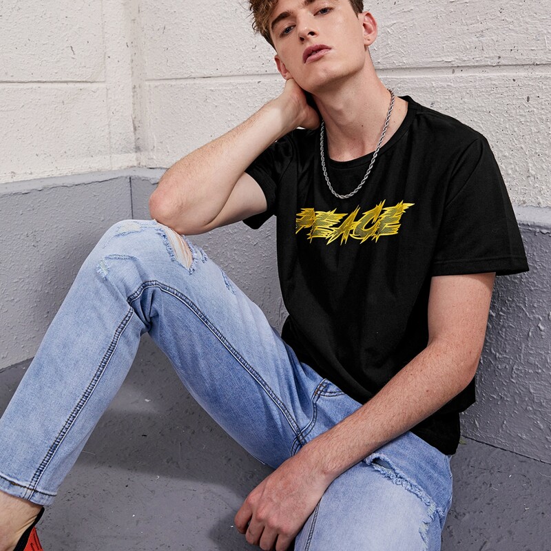 

Guys Letter Graphic Tee, Black