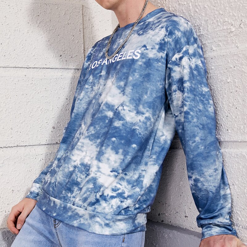 

Guys Tie Dye Letter Graphic Sweatshirt, Multicolor